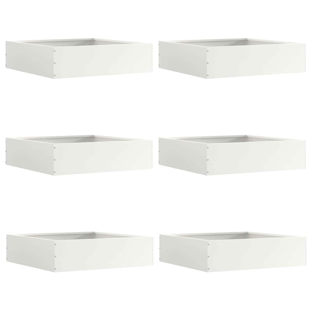 Plænekant 6 pcs Hvid 50 x 50 x 13 cm Stål