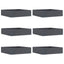 Plænekant 6 pcs Antracit 50 x 50 x 13 cm Stål