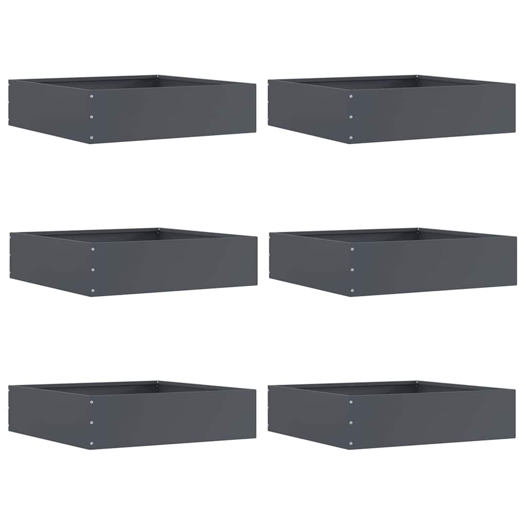 Plænekant 6 pcs Antracit 50 x 50 x 13 cm Stål