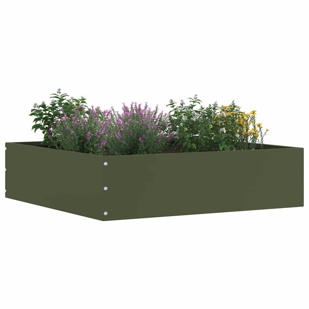 Plænekant 6 pcs Oliven grøn 50 x 50 x 13 cm Stål