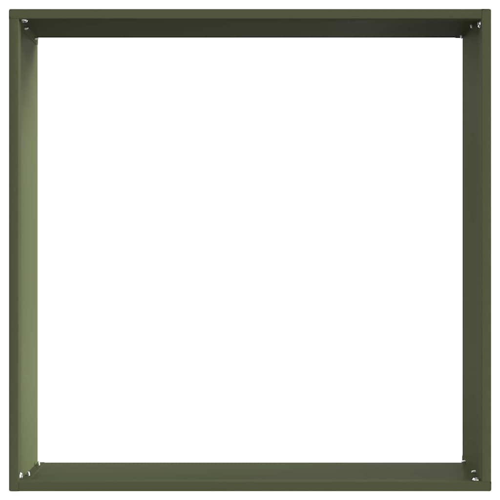Plænekant 6 pcs Oliven grøn 50 x 50 x 13 cm Stål