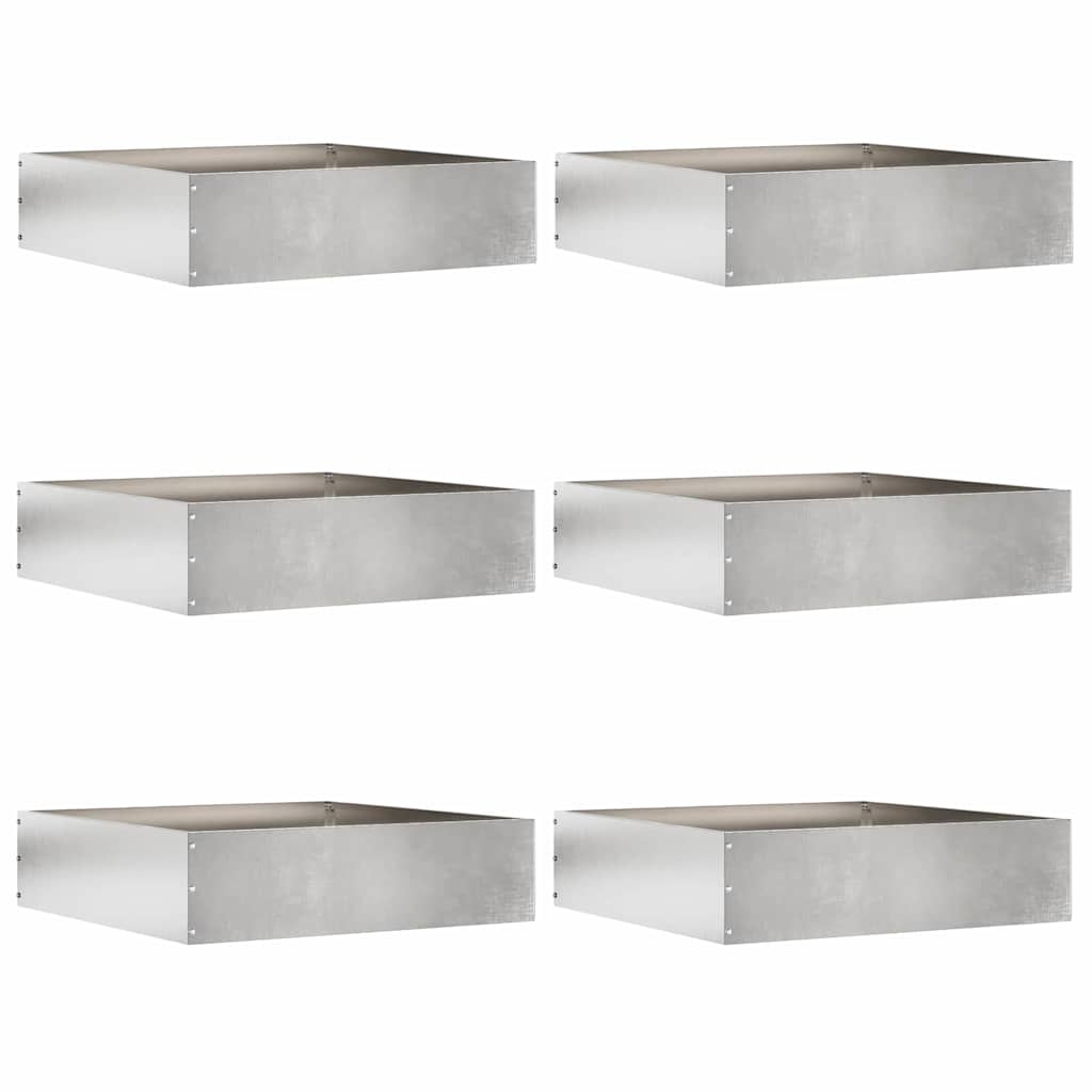 Plænekant 6 pcs Sølv 50 x 50 x 13 cm Rustfrit stål