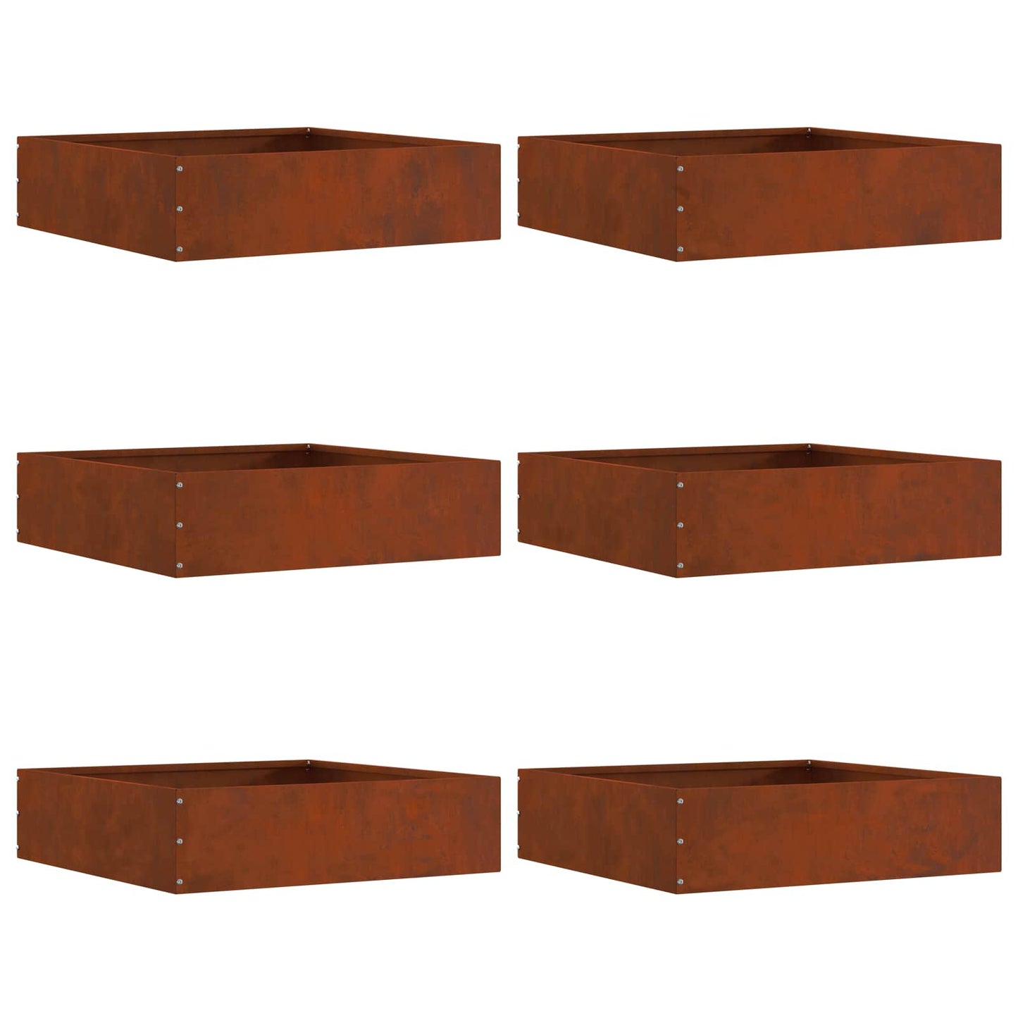 Plænekant 6 pcs Rusten 50 x 50 x 13 cm Cortenstål