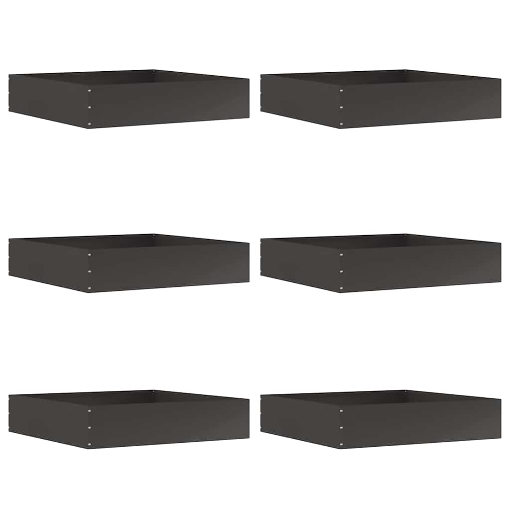 Plænekant 6 pcs Sort 60 x 60 x 13 cm Stål