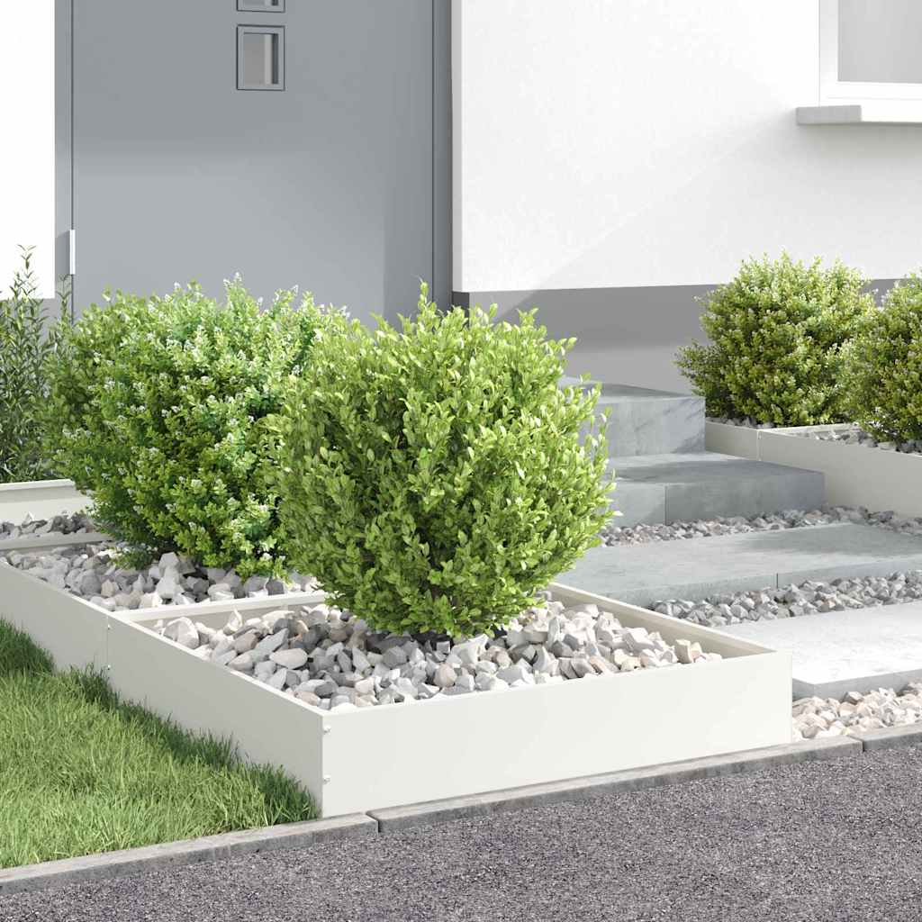 Plænekant 6 pcs Hvid 60 x 60 x 13 cm Stål