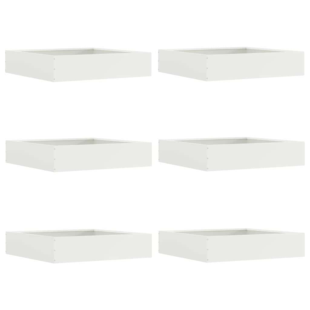 Plænekant 6 pcs Hvid 60 x 60 x 13 cm Stål