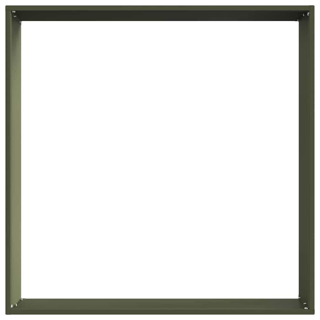 Plænekant Oliven grøn 60 x 60 x 13 cm Stål