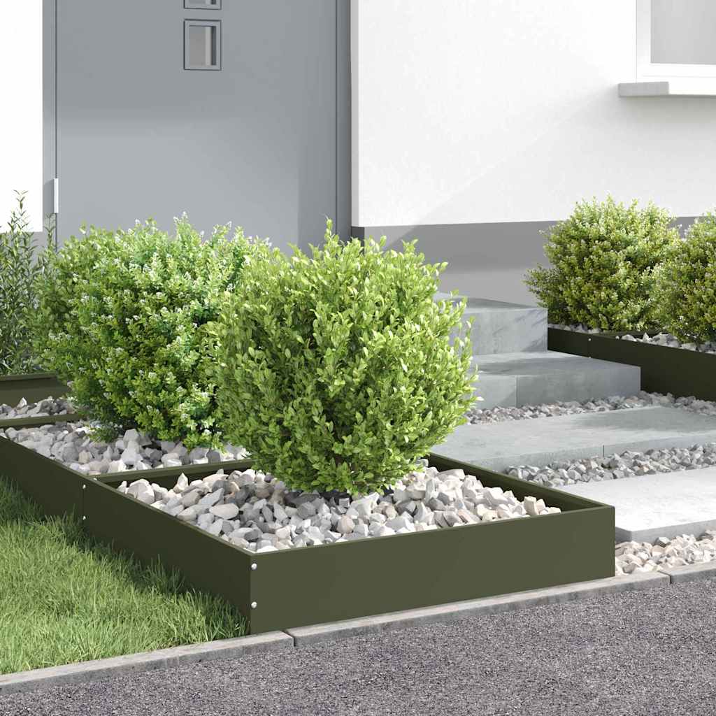 Plænekant 6 pcs Oliven grøn 60 x 60 x 13 cm Stål