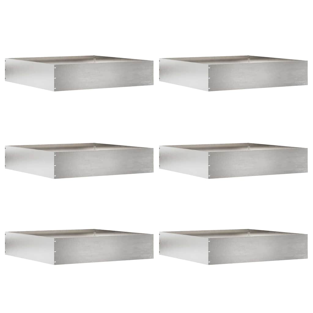 Plænekant 6 pcs Sølv 60 x 60 x 13 cm Rustfrit stål
