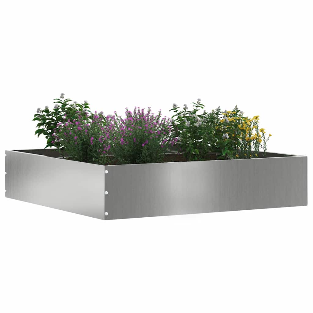 Plænekant 60 x 60 x 13 cm Galvaniseret stål Sølv
