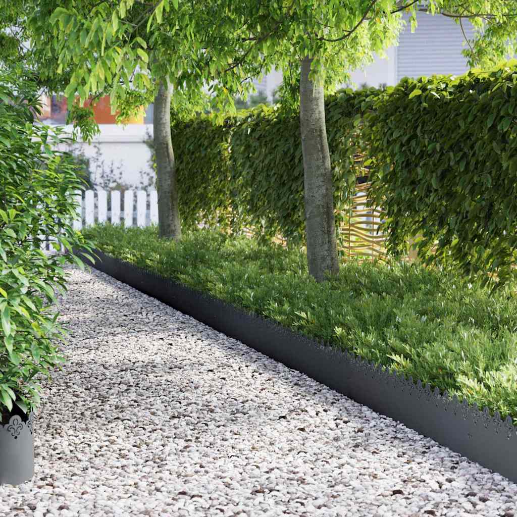 Plænekanter 10 pcs Antracit 103 x 0,05 x 22 cm Stål