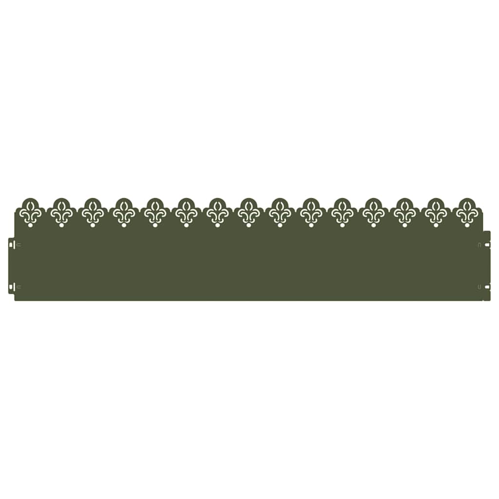 Plænekanter 10 pcs Oliven grøn 103 x 0,05 x 22 cm Stål