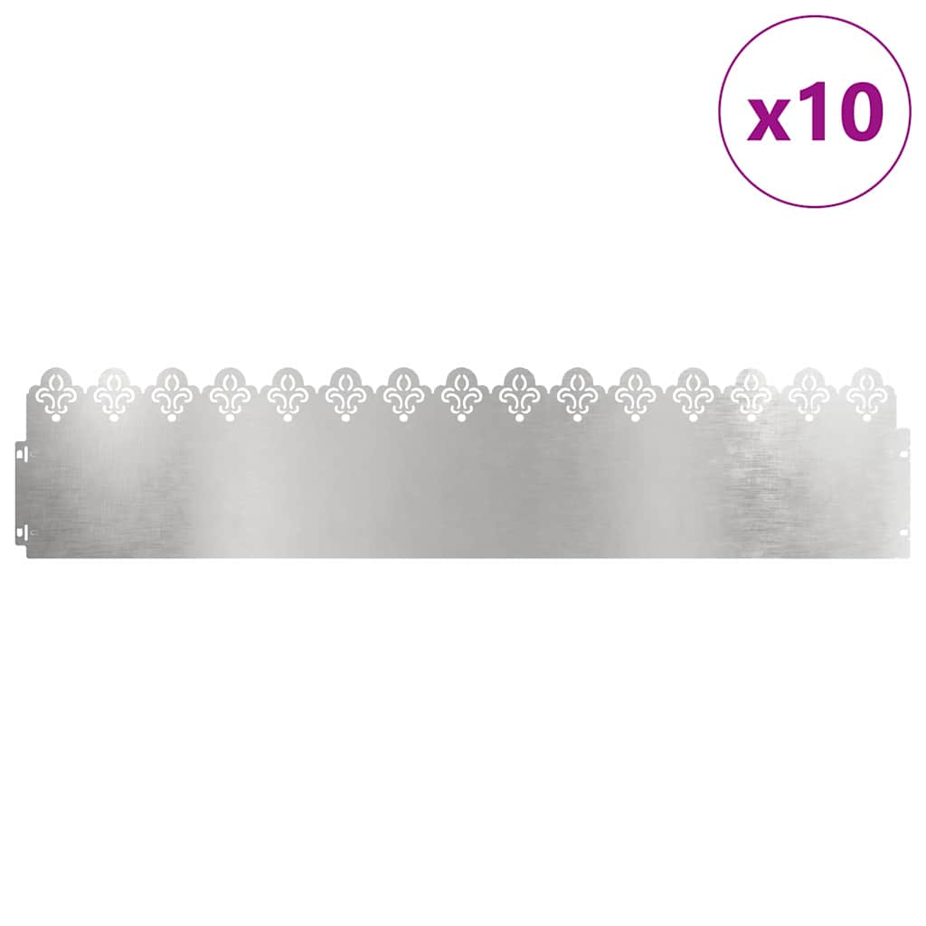 Plænekanter 10 pcs Sølv 103 x 0,05 x 22 cm Rustfrit stål