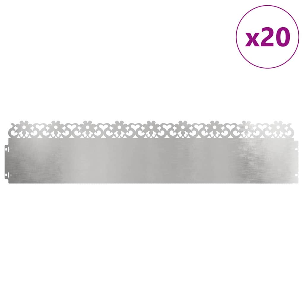 Plænekanter 20 pcs Sølv 103 x 0,05 x 22 cm Rustfrit stål