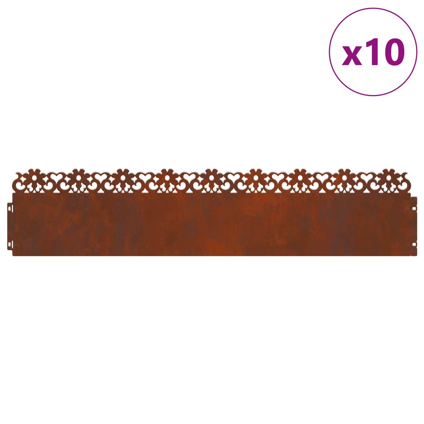 Plænekanter 10 pcs Rusten 103 x 0,05 x 22 cm Cortenstål