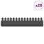 Plænekanter 20 pcs Sort 103 x 0,05 x 22 cm Stål