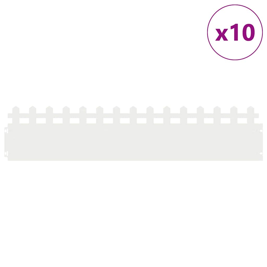 Plænekanter 10 pcs Hvid 103 x 0,05 x 22 cm Stål
