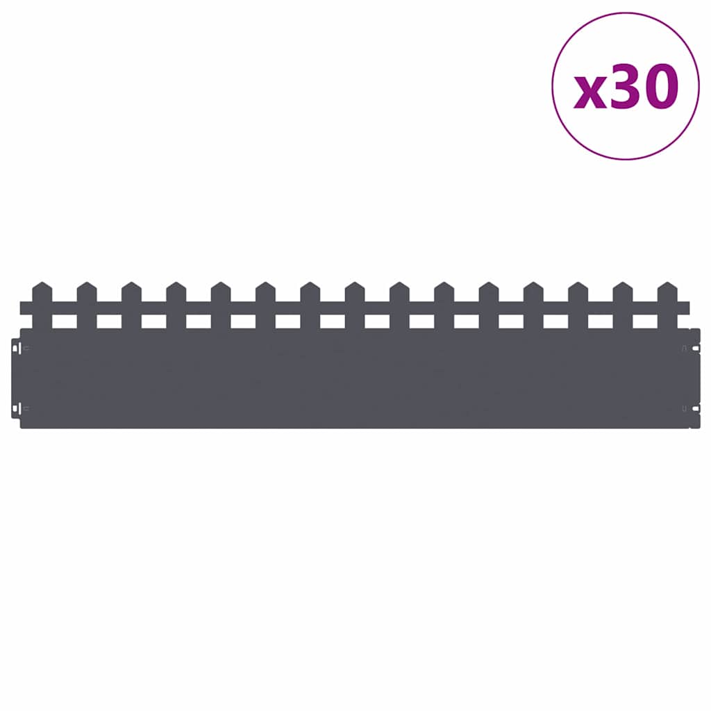 Plænekanter 30 pcs Antracit 103 x 0,05 x 22 cm Stål