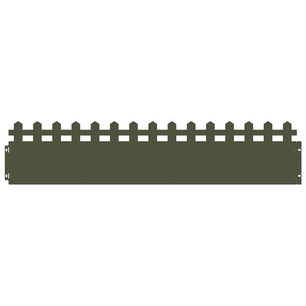 Plænekanter 10 pcs Oliven grøn 103 x 0,05 x 22 cm Stål