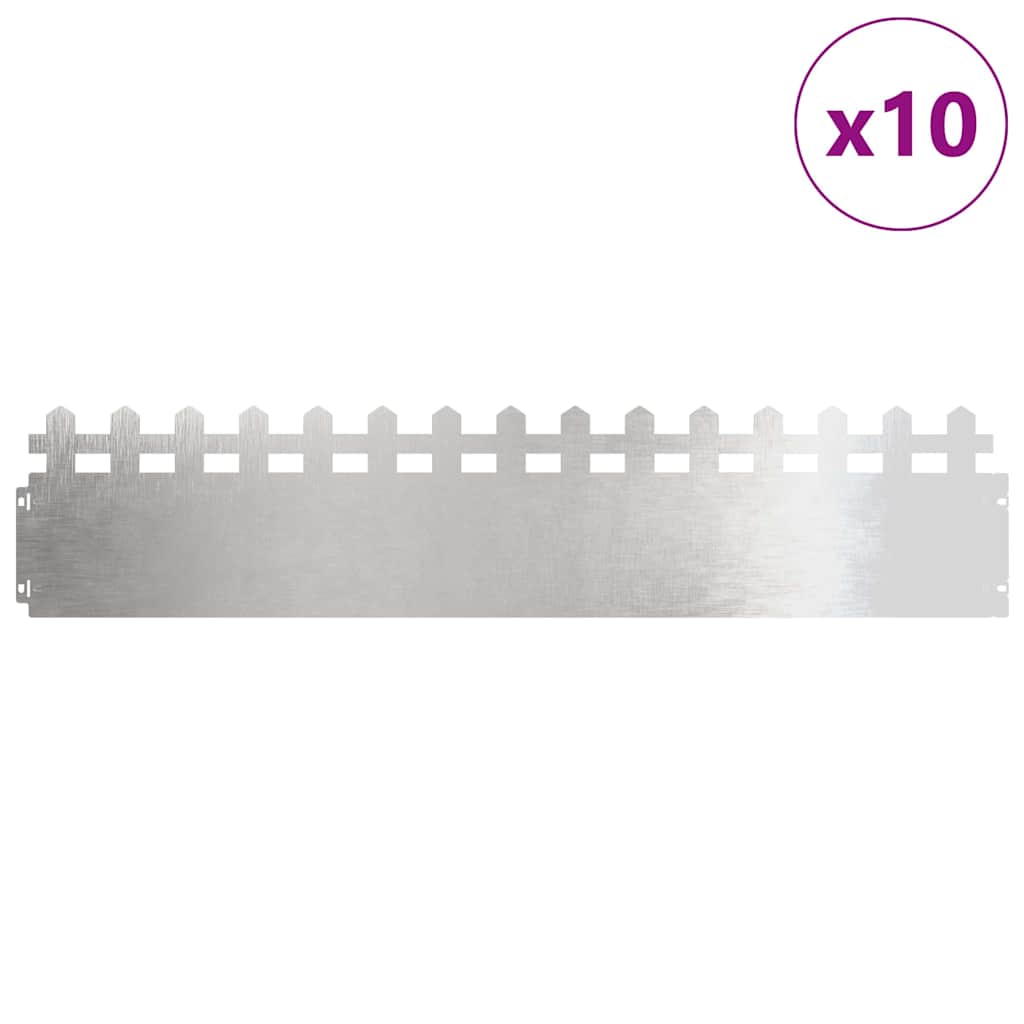 Plænekanter 10 pcs Sølv 103 x 0,05 x 22 cm Rustfrit stål
