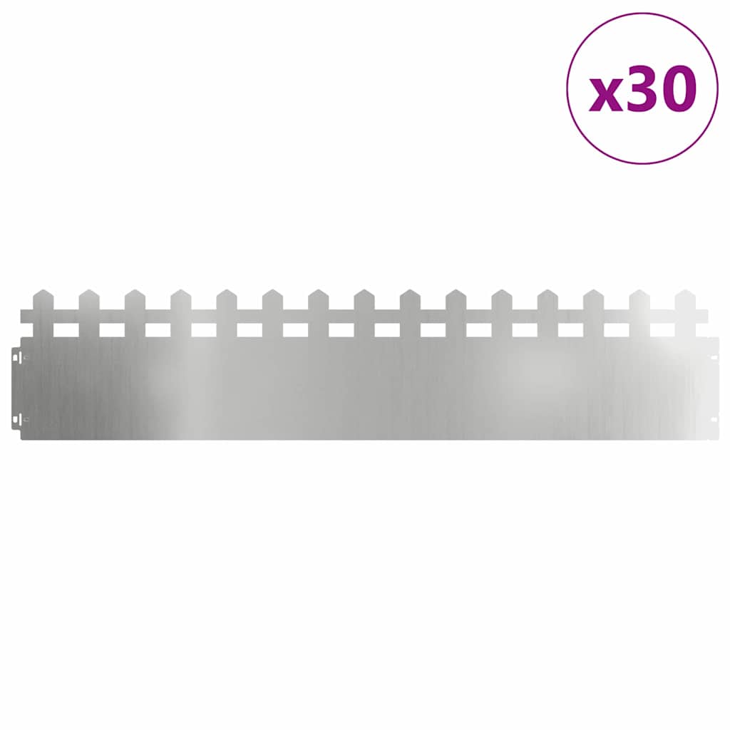 Plænekanter 30 pcs Sølv 103 x 0,05 x 22 cm Galvaniseret stål