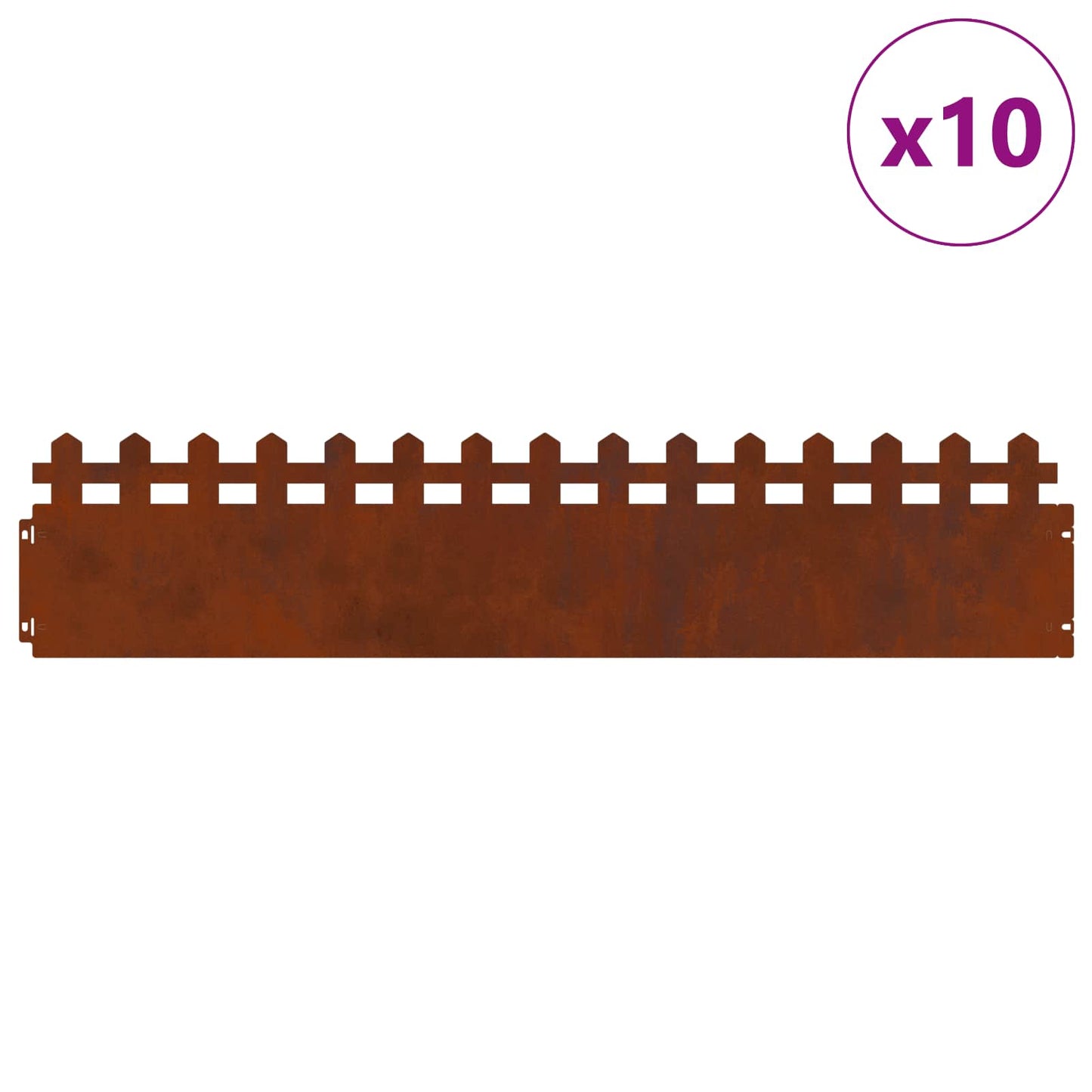 Plænekanter 10 pcs Rusten 103 x 0,05 x 22 cm Cortenstål