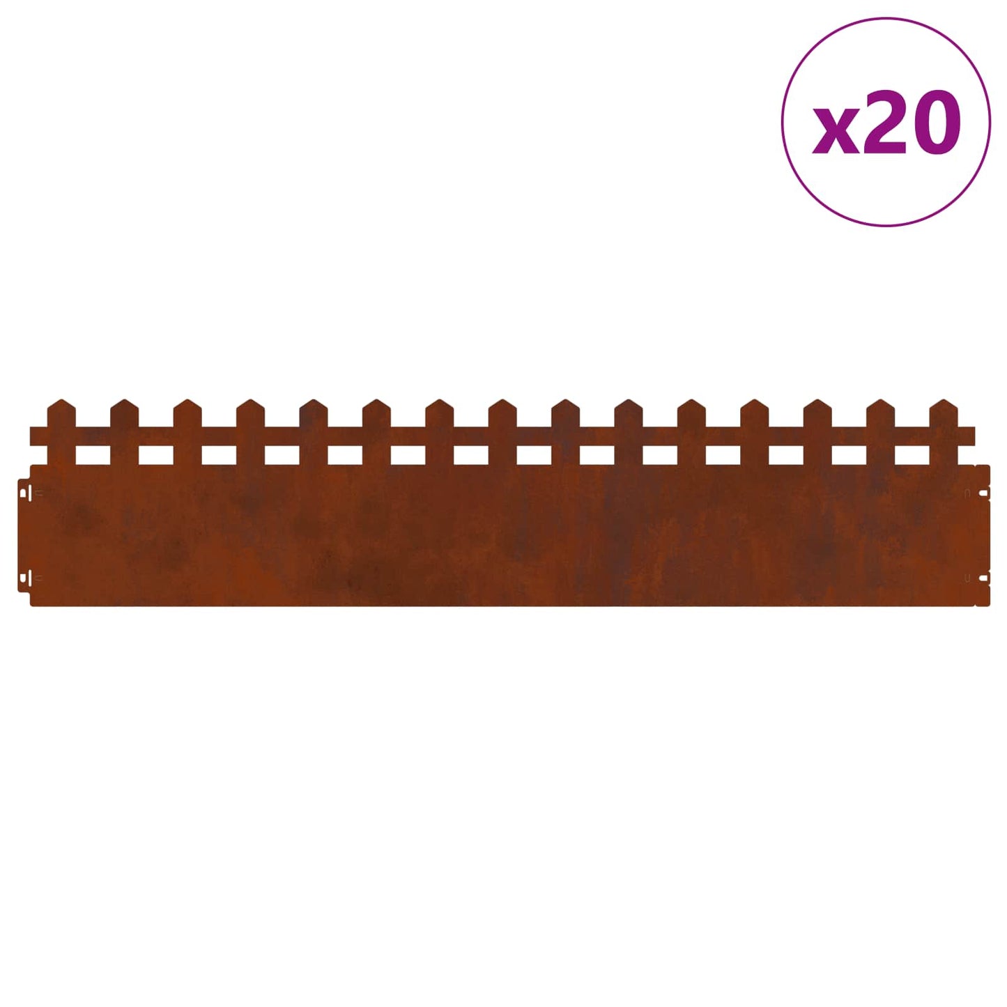 Plænekanter 20 pcs Rusten 103 x 0,05 x 22 cm Cortenstål