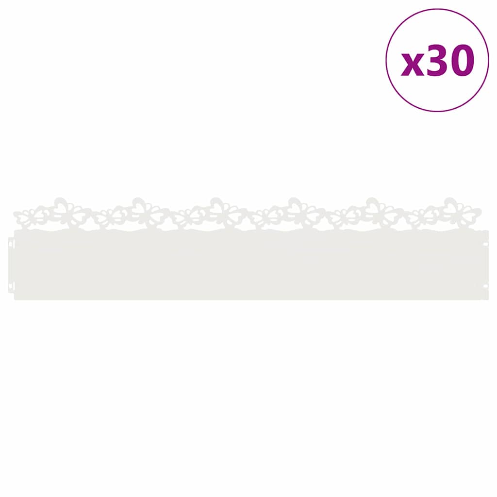Plænekanter 30 pcs Hvid 103 x 0,05 x 22 cm Stål
