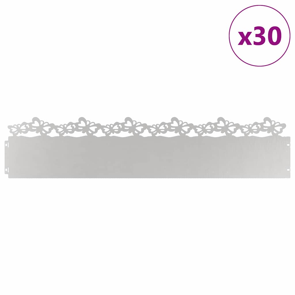 Plænekanter 30 pcs Sølv 103 x 0,05 x 22 cm Rustfrit stål