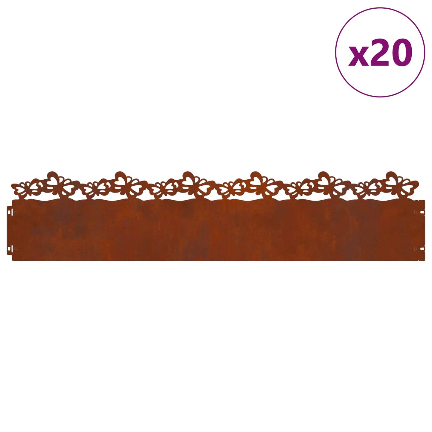 Plænekanter 20 pcs Rusten 103 x 0,05 x 22 cm Cortenstål