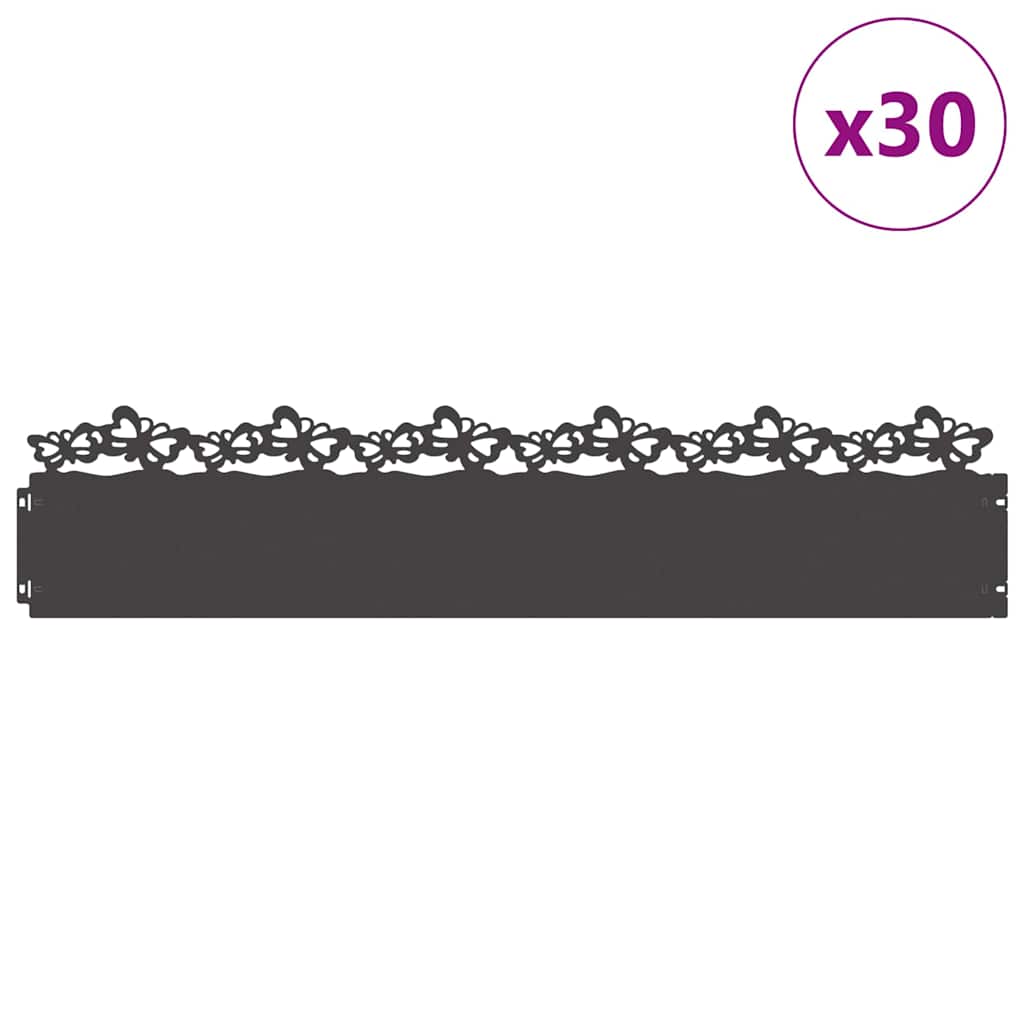Plænekanter 30 pcs Sort 103 x 0,05 x 22 cm Stål