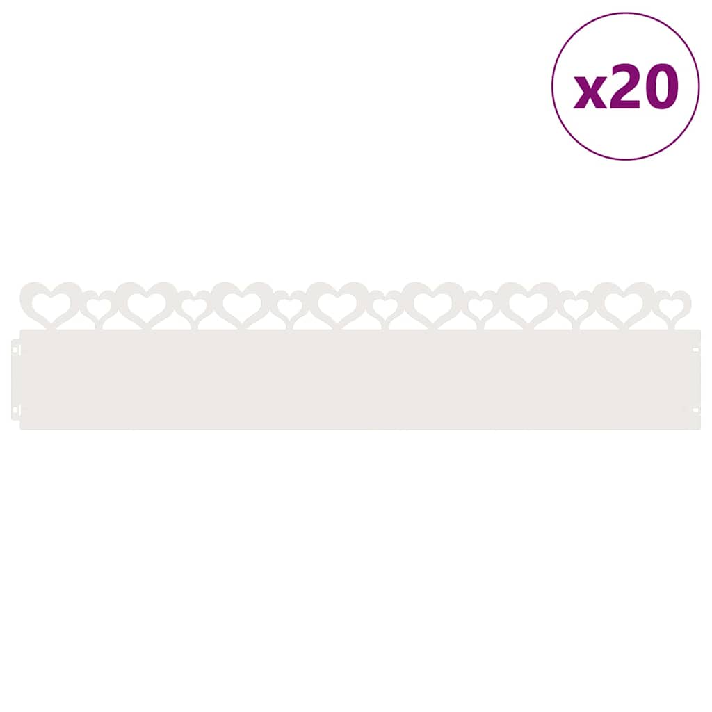 Plænekanter 20 pcs Hvid 103 x 0,05 x 22 cm Stål
