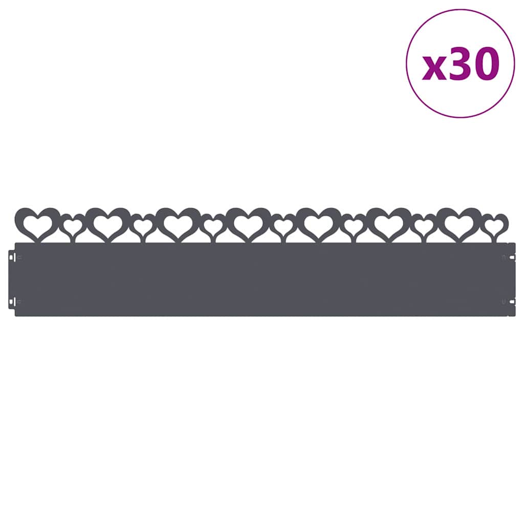Plænekanter 30 pcs Antracit 103 x 0,05 x 22 cm Stål