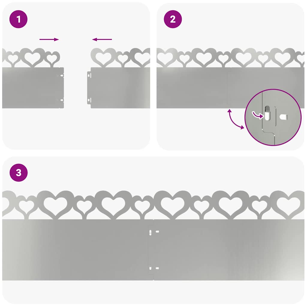 Plænekanter 30 pcs Sølv 103 x 0,05 x 22 cm Galvaniseret stål