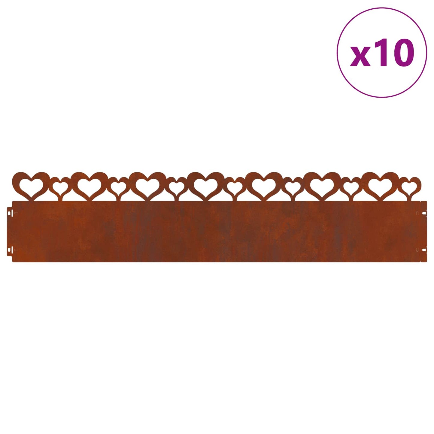 Plænekanter 10 pcs Rusten 103 x 0,05 x 22 cm Cortenstål