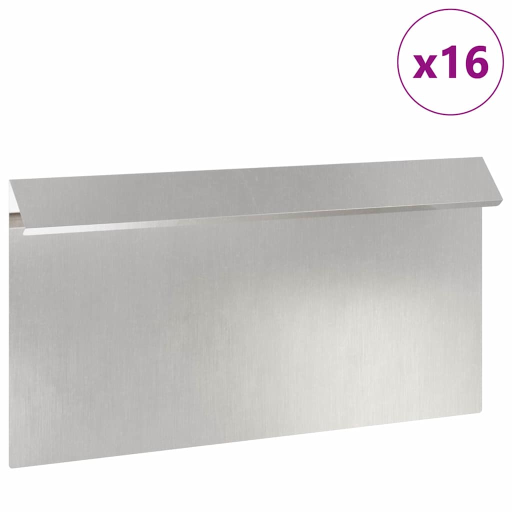 Sneglehegn 16 pcs Sølv 50 x 3,5 x 25 cm Rustfrit stål