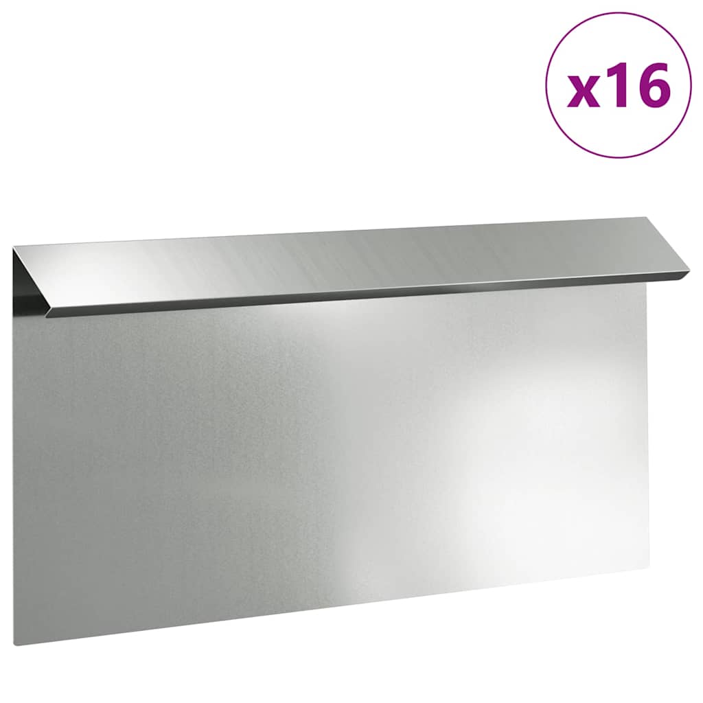 Sneglehegn 16 pcs Sølv 50 x 3,5 x 25 cm Galvaniseret stål