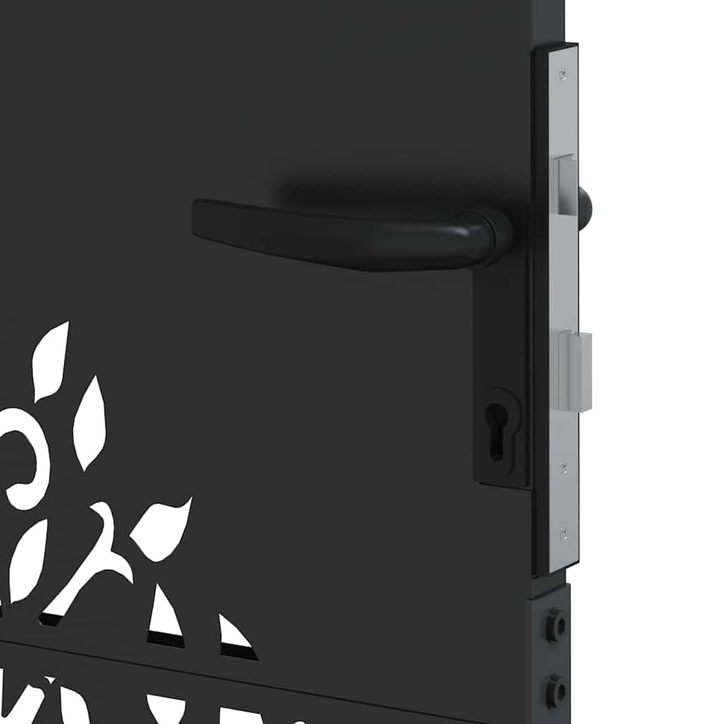 Haveport 85 x 100 cm Pulverlakeret Stål Sort Låses