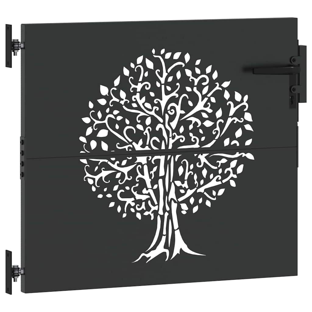 Haveport 85 x 100 cm Pulverlakeret Stål Sort Låses