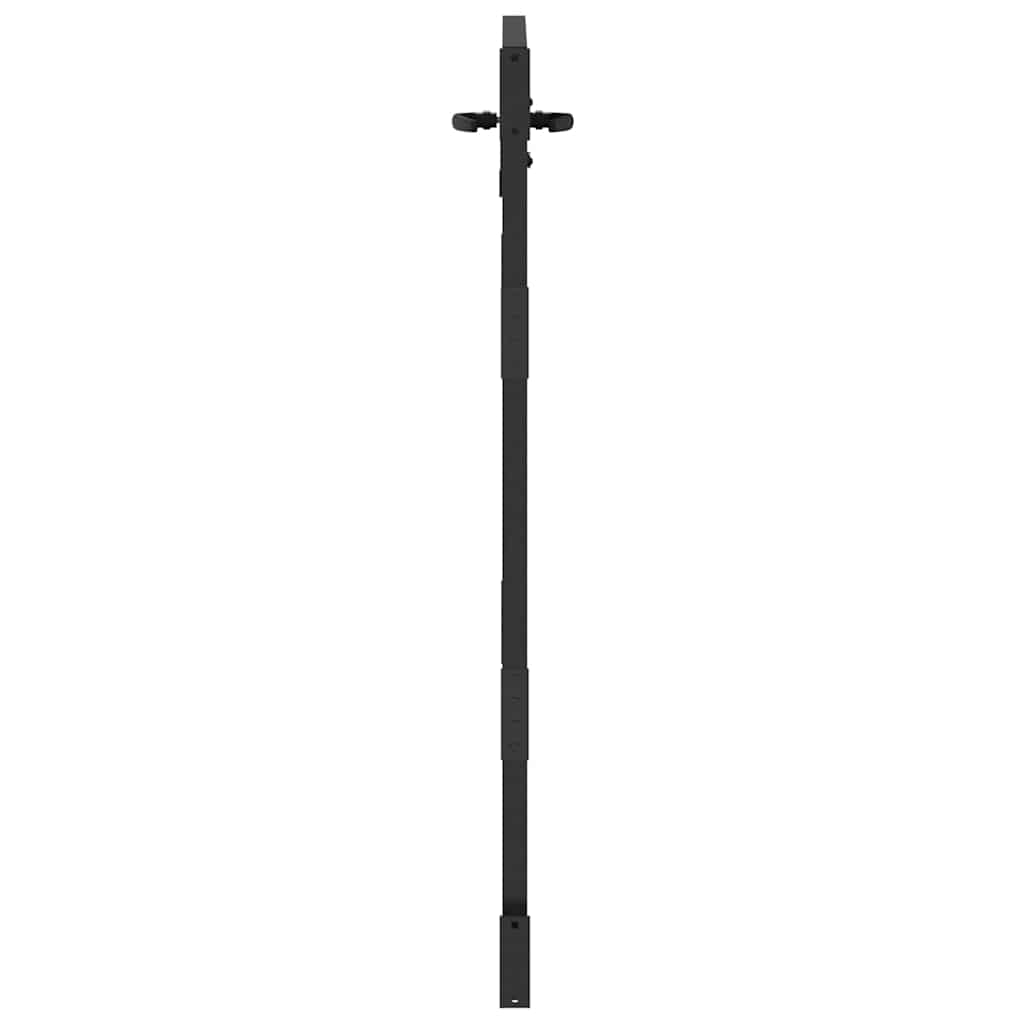 Haveport med lås Sort 85 x 125 cm Pulverlakeret Stål