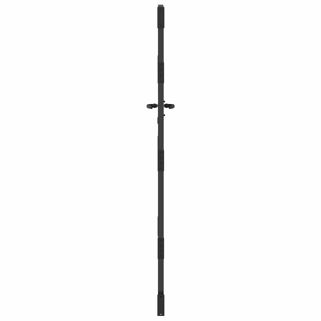 Haveport med lås Sort 85 x 175 cm Pulverlakeret Stål