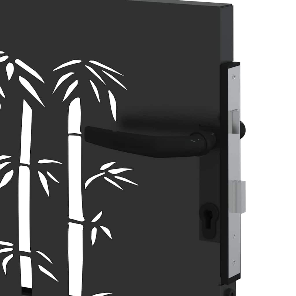 Haveport 85 x 100 cm Pulverlakeret Stål Sort Låses