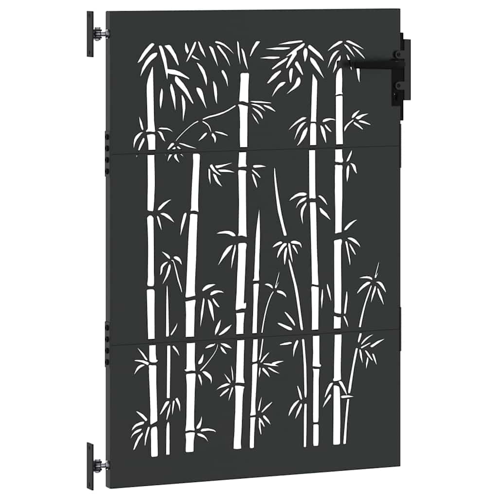 Haveport med lås Sort 85 x 150 cm Pulverlakeret Stål