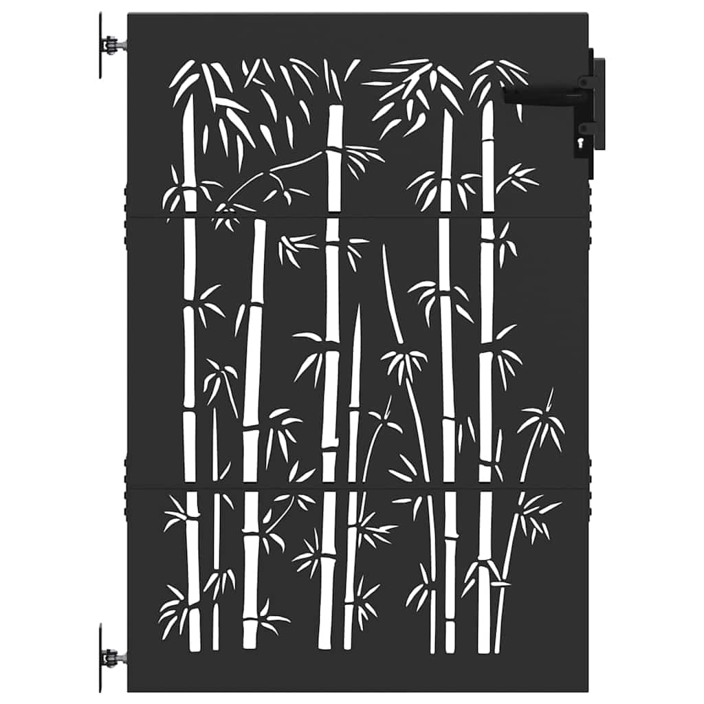 Haveport med lås Sort 85 x 150 cm Pulverlakeret Stål
