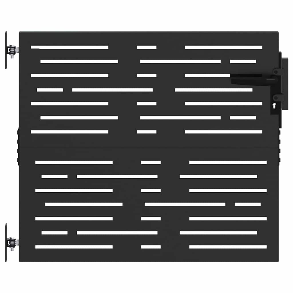 Haveport med lås Sort 85 x 100 cm Pulverlakeret Stål