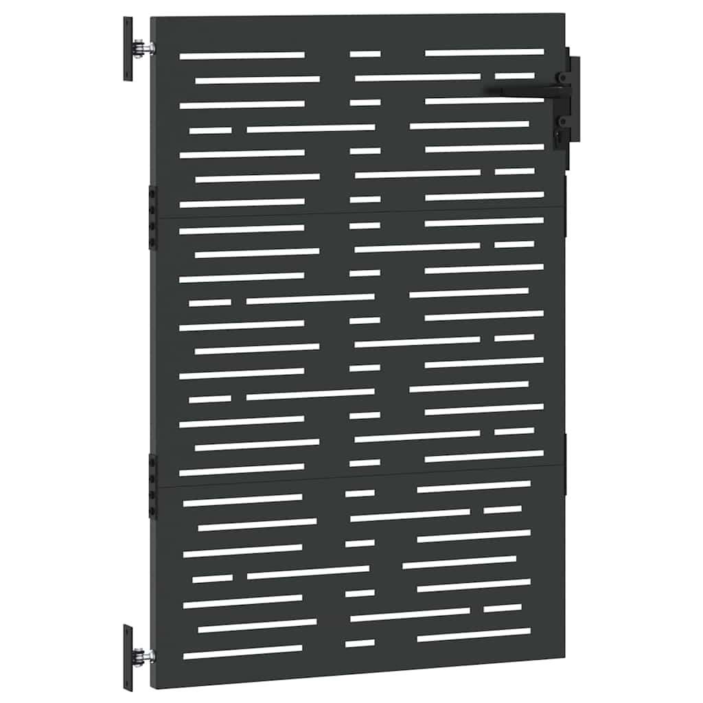 Haveport med lås Sort 85 x 125 cm Pulverlakeret Stål