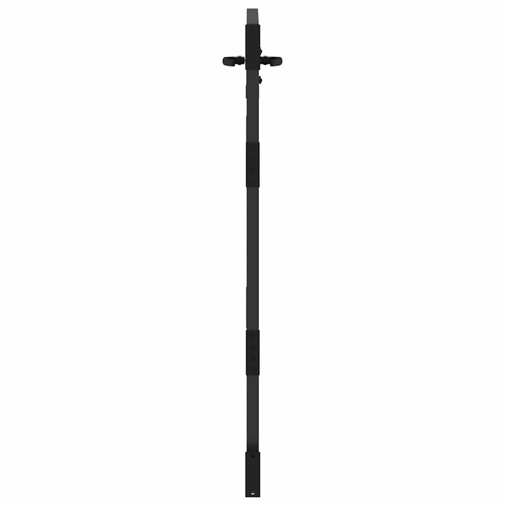 Haveport med lås Sort 85 x 125 cm Pulverlakeret Stål
