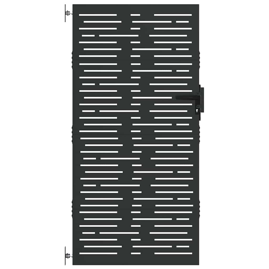 Haveport 85 x 175 cm Pulverlakeret Stål Sort Låses