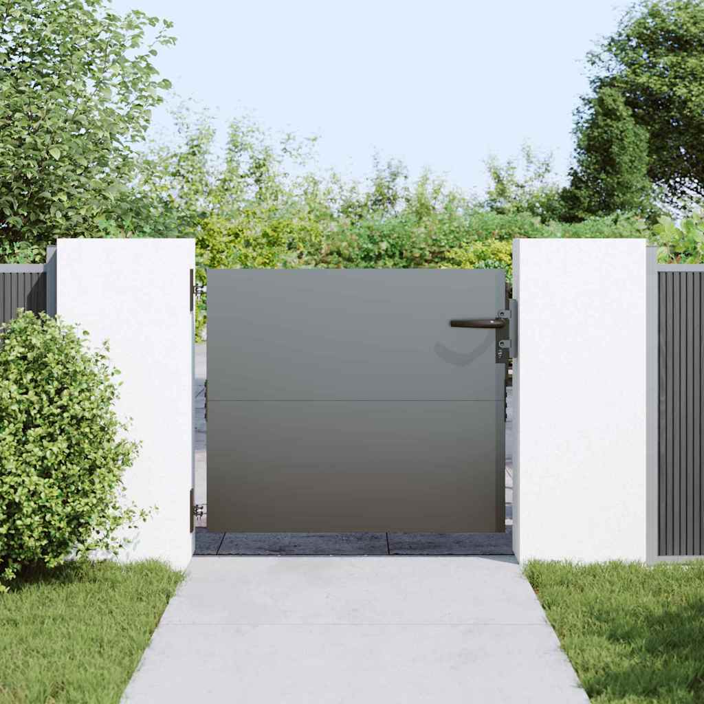 Haveport med lås Sort 85 x 100 cm Pulverlakeret Stål