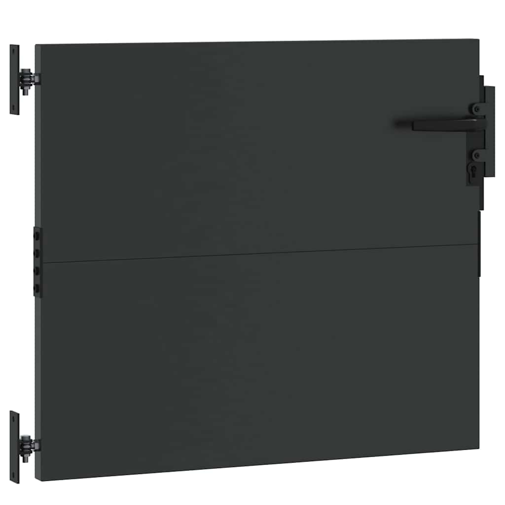 Haveport med lås Sort 85 x 100 cm Pulverlakeret Stål